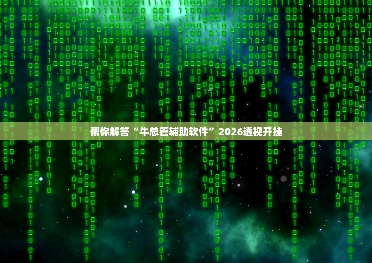 帮你解答“牛总管辅助软件	”2026透视开挂
