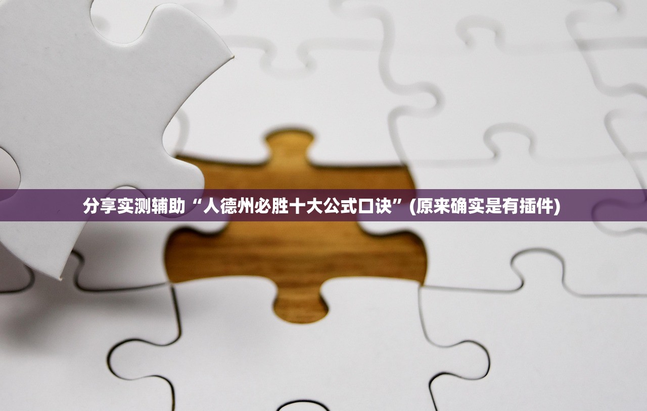 分享实测辅助“人德州必胜十大公式口诀”(原来确实是有插件) 