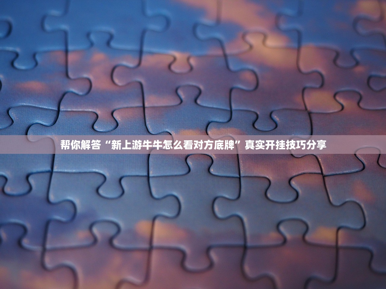 帮你解答“新上游牛牛怎么看对方底牌”真实开挂技巧分享